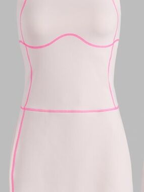 G/FORE Pale Blush Slip Dress with Neon Pink Piping